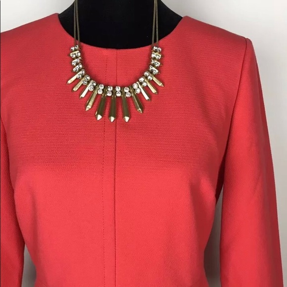 J.CREW Bell Sleeve Crepe Dress 4 Papaya Red - Picture 5 of 7